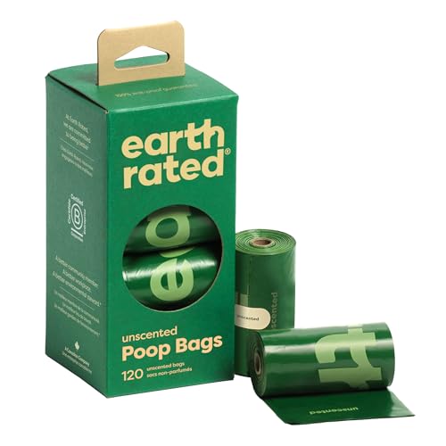 New Earth Rated Poop Bags Refill Rolls | Unscented, 120 Bags