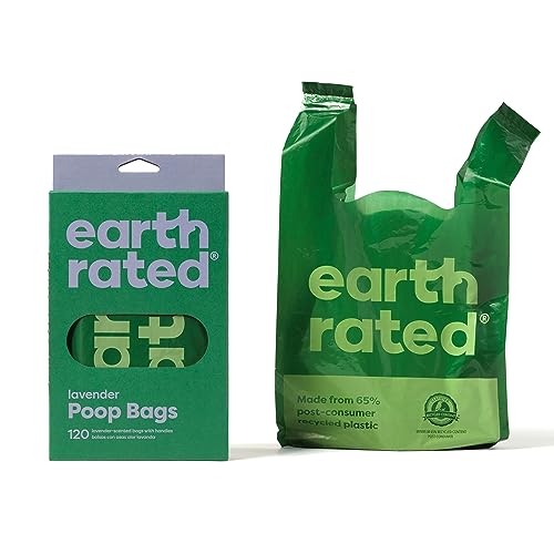 New Earth Rated Poop Bags with Handles | Lavender, 120 Bags