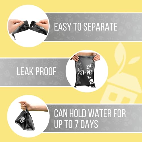 New PET N PET Poop Bags Refill Rolls | 9" x 13", 1080 Count (60 Rolls) + 720 Count, with Holder