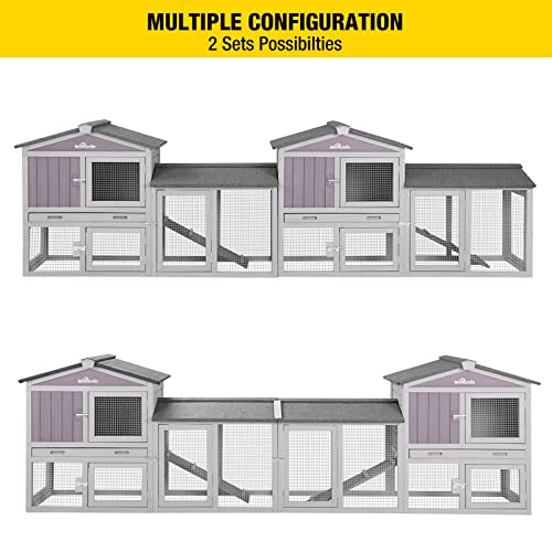 New Aivituvin Rabbit Hutch Chicken Coop Duck House with Run | 114" L × 21" W × 33" H