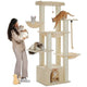 New Large Cat Tree 67" Tall Tower with 13 Sisal Posts | Beige, 67"