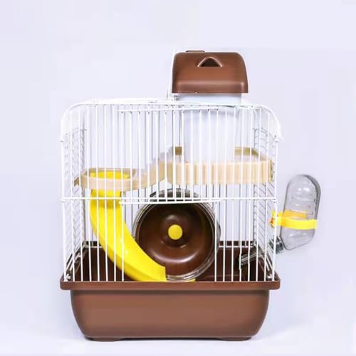 New Small Hamster Cage Portable Mobile Castle | 23×18×30 cm & Brown