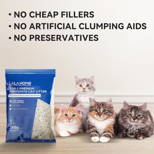 New LALAHOME Clumping Cat Litter | Unscented, 15 lb Box