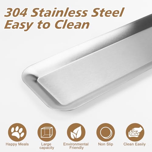 New Cat Food Bowl Extra Wide Stainless Steel Bowls | 2 pack, Stainless steel