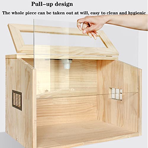 New Erbaofd Wooden Hamster Cage with Acrylic Windows & Accessories | 50×30×30 cm