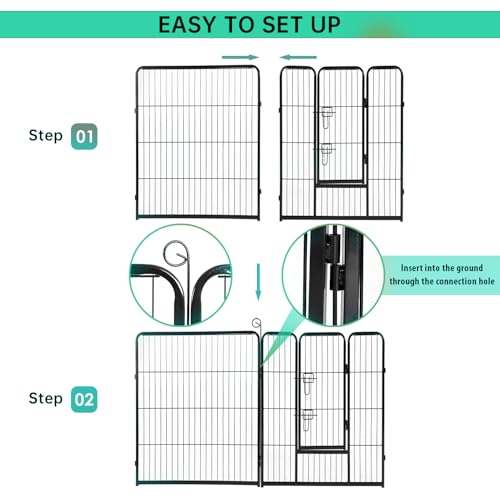 New BestPet Heavy Duty Metal Dog Playpen (16 Panels) | 40 in H, Black
