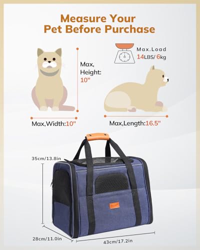 New Morpilot Soft-Sided Cat/Dog Carrier | Light Blue & Up to 18 lb