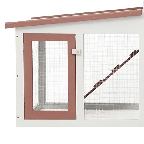 New Bopdu Wooden Rabbit Hutch Extra Large with Removable Tray & Ramp | 80" & Brown