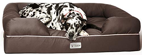 New PetFusion Ultimate Dog Bed Orthopedic Memory Foam |Brown, XXL Jumbo (50x40")