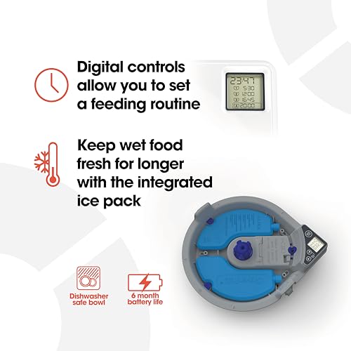 New Cat Mate C500 Automatic 5-Bowl Feeder | White, 5 Meals