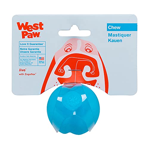 New West Paw Zogoflex Jive Ball | Aqua Blue, X-Small (2")