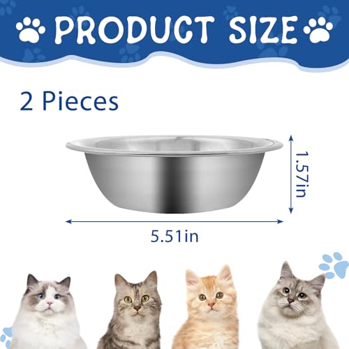 New ZUFECY 2-Pack Cat Bowls Stainless Steel | 2 pack, Stainless steel