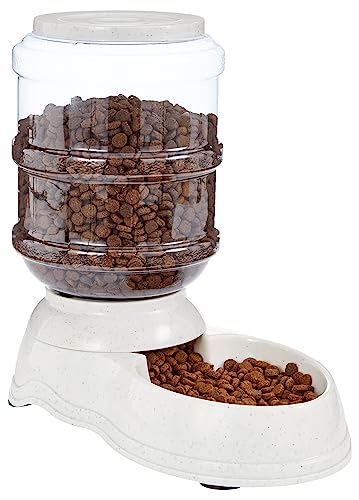 New Amazon Basics Gravity Pet Food Feeder | Gray, Small (6 lb)
