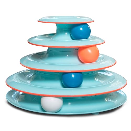 New Petstages Chase Meowtain Interactive 4-Tier Cat Track Toy