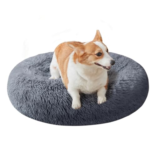 New Nisrada 24 inch Calming Dogs Bed | Dark Gray, 24 Inch