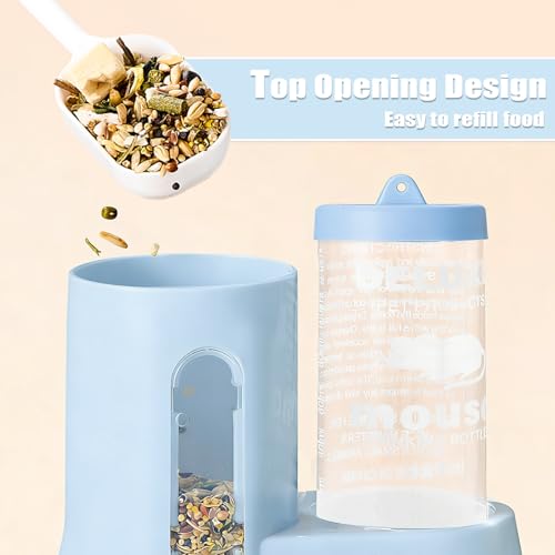 New IVICOO Hamster Food Bowl Guinea Pig Water Bottle | Blue