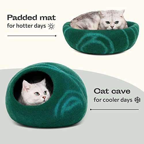 New MEOWFIA Cat Cave (100% Merino Wool) | Emerald & Large