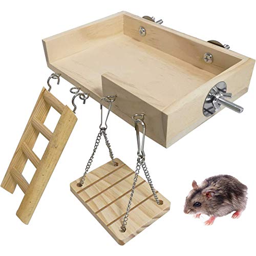 New kathson Hamster Toy Set with Platform Ladder Swing | 5 pcs