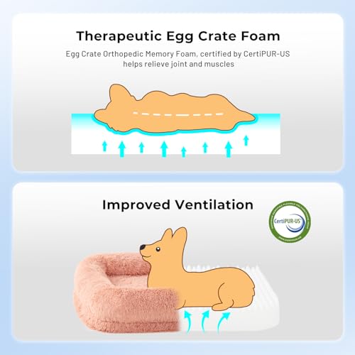 New ZOMISIA Calming Large Sized Dog Bed | Grey, Orthopedic 38"L x 27"W x8"TH