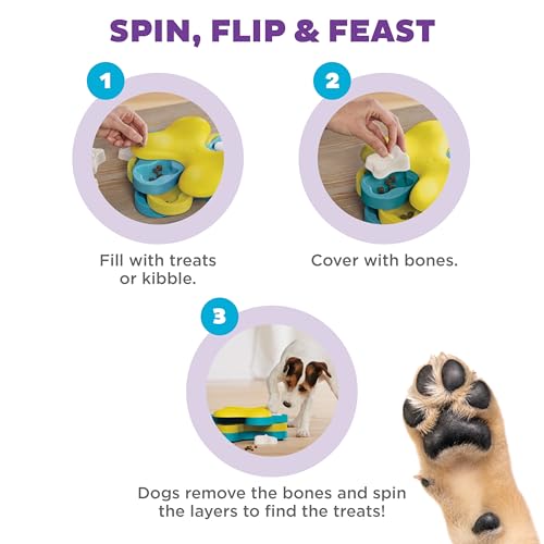 New Outward Hound Nina Ottosson Dog Tornado Puzzle | Blue, One Size (Level 2)