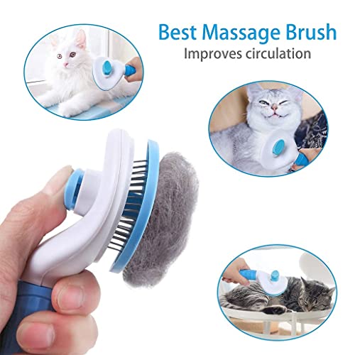 New Cat Grooming Brush Pets Slicker Self Clean Brush | Blue