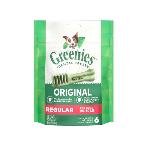 New Greenies Original Regular Dental Dog Treats | 6 oz (6 treats)