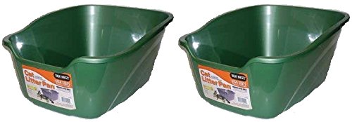 New Van Ness Large High Sides Cat Litter Pan | Assorted Colors, 2 Pack, 17.5" x 15" x 8.5"