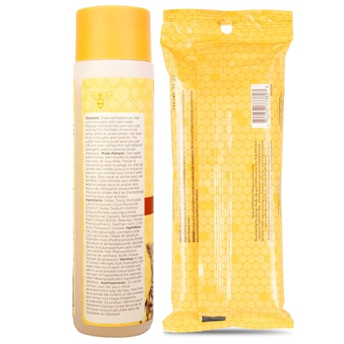 New Burt's Bees Hypoallergenic Cat Shampoo and Dander Reducing Grooming Wipes