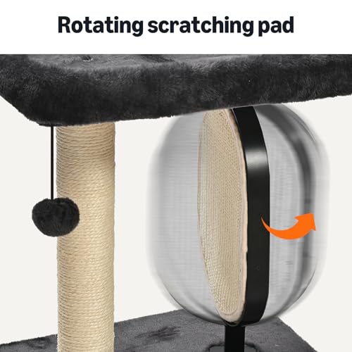 New Amazon Basics Single-Platform Cat Tree with Scratching Post & Pad | Gray, 15.7×11.8×18.5"