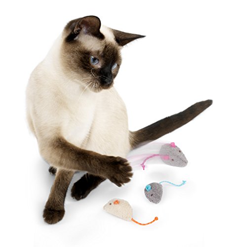 New SmartyKat Skitter Critters Catnip Cat Toys | Gray/Cream & 3 Count (Pack of 3)