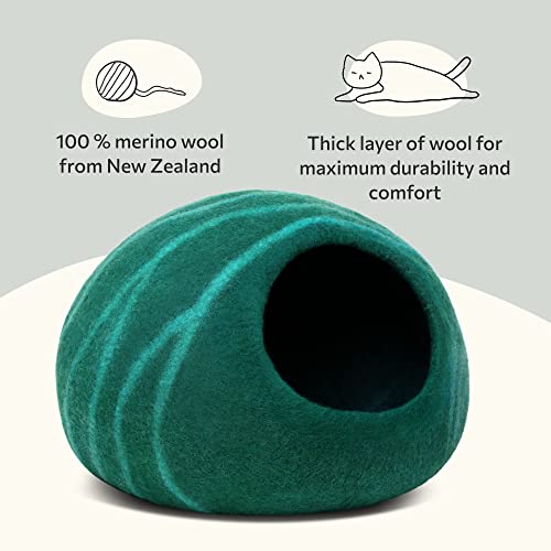 New MEOWFIA Cat Cave (100% Merino Wool) | Emerald & Large