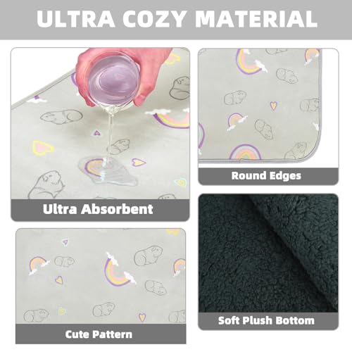 New Homimp Guinea Pig Cage Liners Washable Small Animal Bedding | Grey, 2 pack 24" x 47"