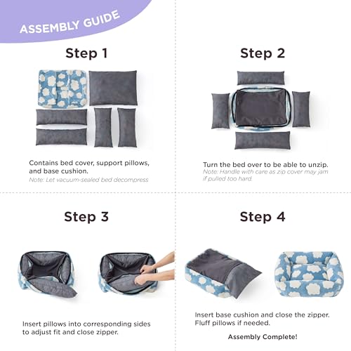 New Lesure Cute Dog Bed for Small Dogs | Ice Blue, 25x21x7inches