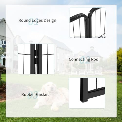 New FDW Dog Playpen / Dog Kennel (32 Panels) | 40 in H, Black