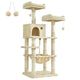 New Feandrea Multi-Level Cat Tower with 11 Posts 2 Perches Cave & Hammock | Beige, 56.3"