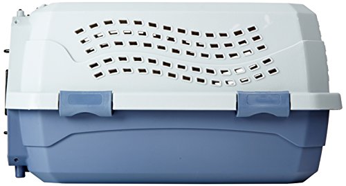 New Amazon Basics 2-Door Top-Load Hard-Sided Pet Travel Carrier | Gray/Blue & 19"×12.6"×10"