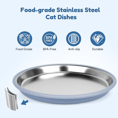 New MultiOutools Stainless Steel Cat Bowls | 3 pack, 9.3 inch wide