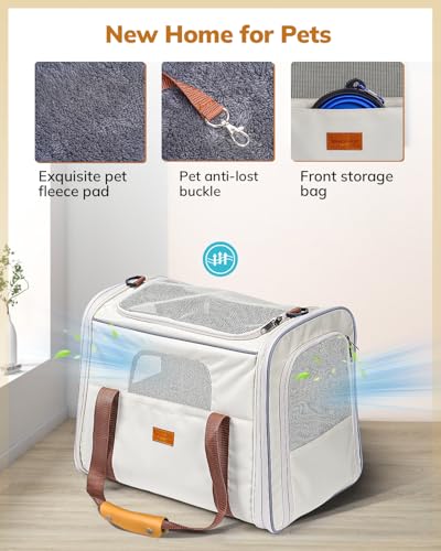 New Morpilot Soft Sided Cat & Dog Carrier | Beige, Up to 18 lbs