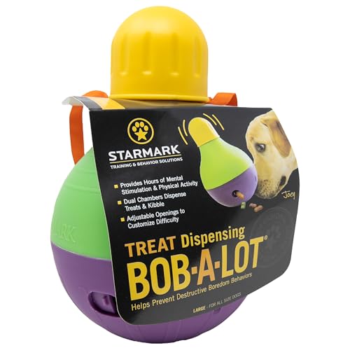 New Starmark Bob-A-Lot Interactive Toy | Yellow/Green/Purple, Large