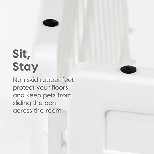 New IRIS USA 4-Panel Dog Playpen with Door | 35 × 35 × 24 in, White