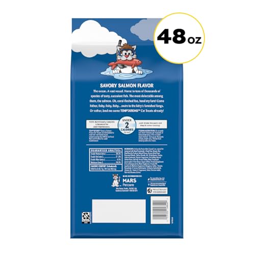 New Temptations Classic Crunchy and Soft Cat Treats | 48 oz bag, Savory Salmon