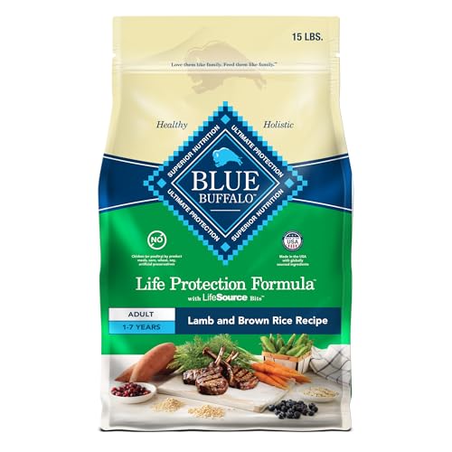 New Blue Buffalo Life Protection Formula Natural Adult Dry Dog Food | Lamb & Brown Rice • 15 lb