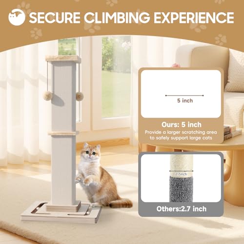 New Large Cat Scratching Post Heavy Duty with Tracking Toys | 32"