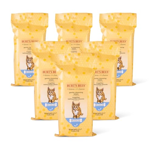 New Burt's Bees for Pets Kitten Wipes with Buttermilk | 50 count, 6 pack