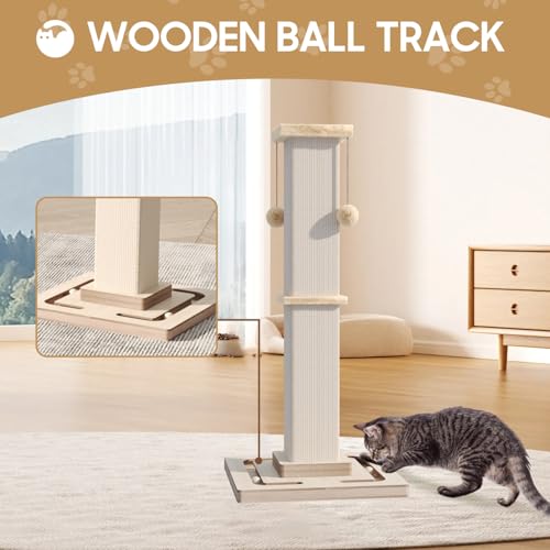 New Large Cat Scratching Post Heavy Duty with Tracking Toys | 32"
