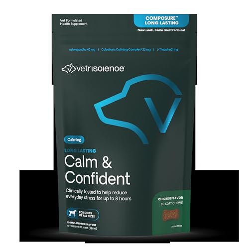 New VetriScience Composure Long Lasting Calming Chews | Chicken, 90 Count