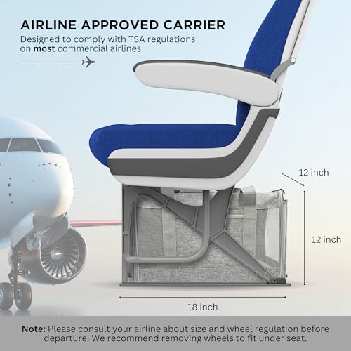 New Rolling Pet Carrier With Wheels | Gray, Up to 15 lbs