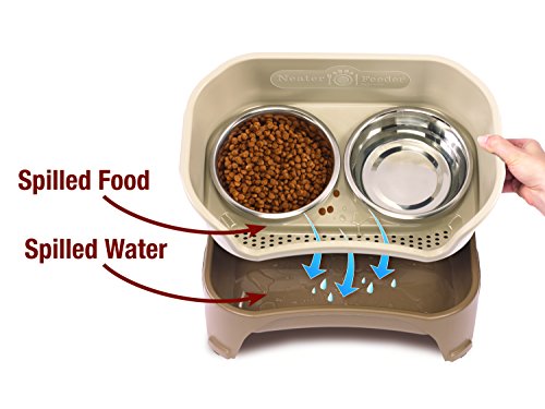 New Neater Feeder Express Mess Proof Elevated Dog Bowls | Cappuccino, Medium/Large