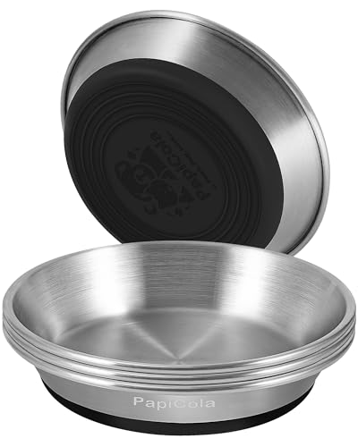 New Stainless Steel Cat Bowls Wide and Shallow | 4 pcs, 6.3 inch, Stainless steel