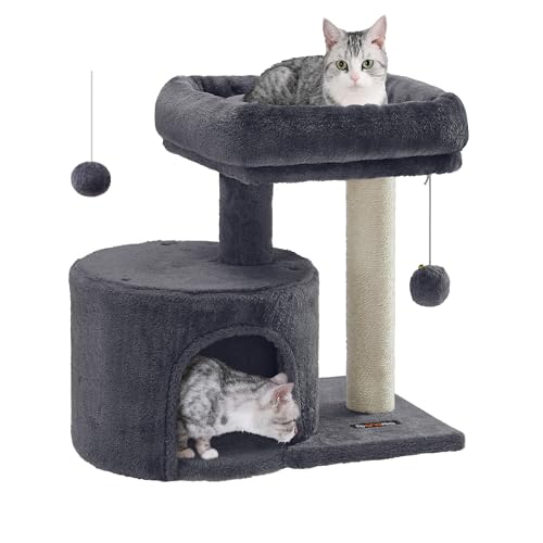 New Feandrea Cat Tree Tower with Sisal Post & Padded Perch | Smoky Gray